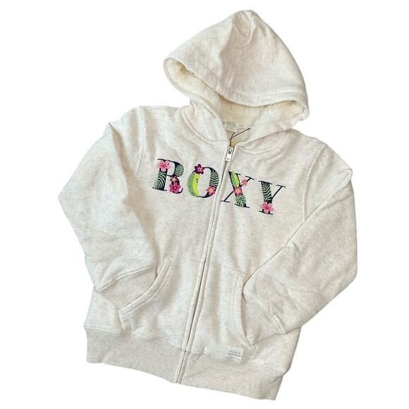 Roxy Girl’s Hoodie Sweatshirt Beige Size Small NWT - Picture 3 of 10